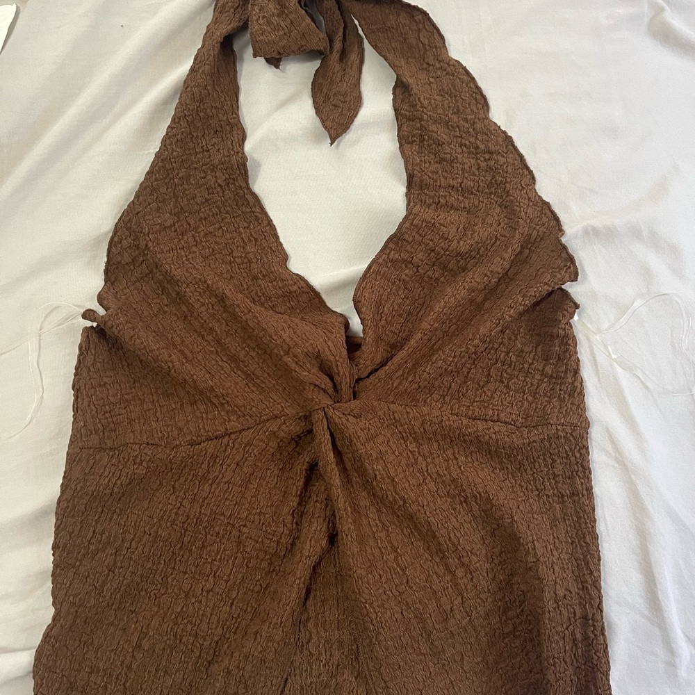 Brown halter top